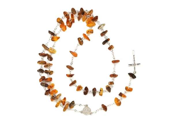 Borostyán barna splitter rózsafüzér