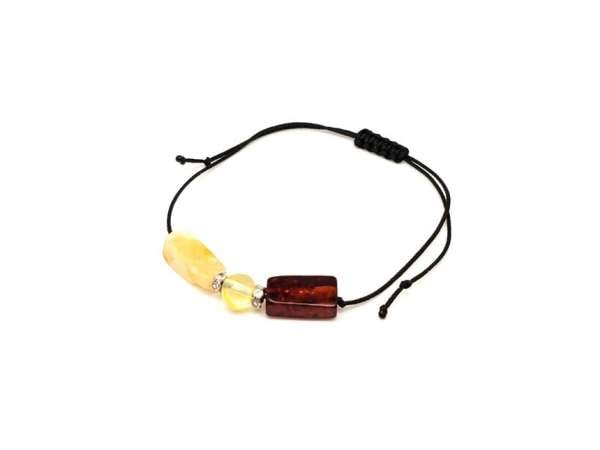 Borostyán állítható golyó dobcsiszolat karkötő 4-8x11-14mm