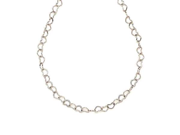 Orvosi acél ezüstszínű szív lánc nyaklánc 45 cm