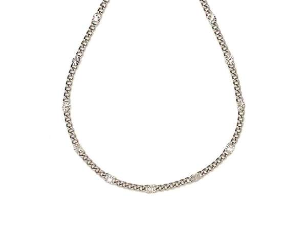 Orvosi acél ezüstszínű díszített lánc 45 cm