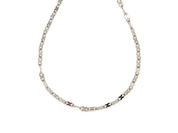 Orvosi acél ezüstszínű lapított ovál lánc 45 cm