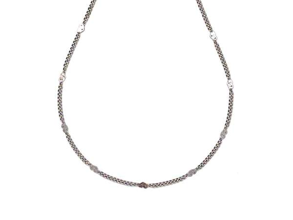 Orvosi acél finom ezüstszínű lánc korong díszítéssel 45 cm