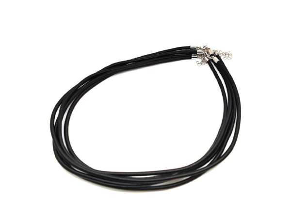 Fekete anyag zsinór nyaklánc 45 cm