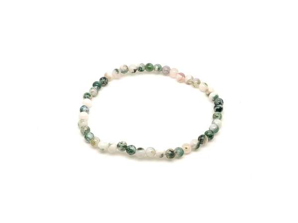 Achát fa ásvány karkötő golyós 4mm