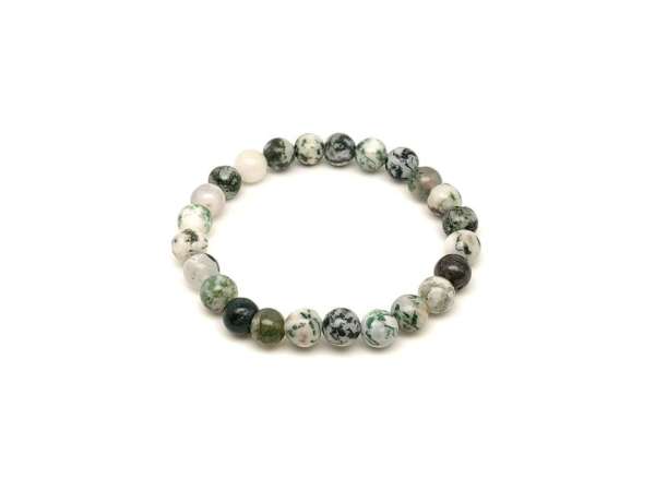 Achát fa ásvány karkötő golyós 8mm