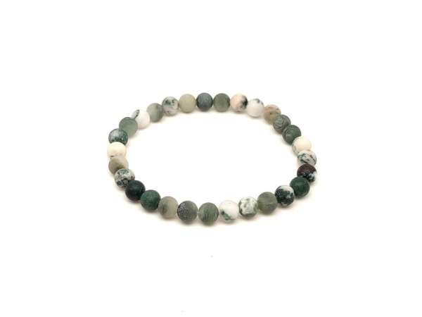 Achát fa matt ásvány karkötő golyós 6mm