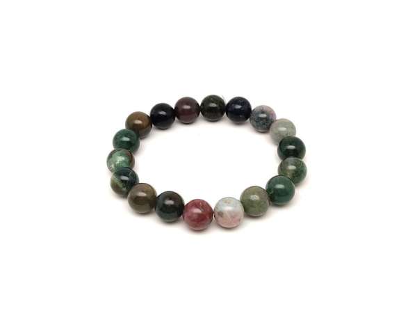 Achát indiai ásvány karkötő golyós 10mm