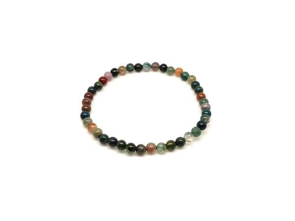 Achát indiai ásvány karkötő golyós 4mm