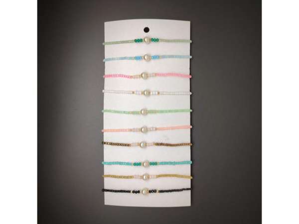 Állítható műanyag gyöngy fazettált karkötő csomag 10db