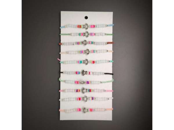 Állítható vegyes teknős cérna karkötő csomag 10db