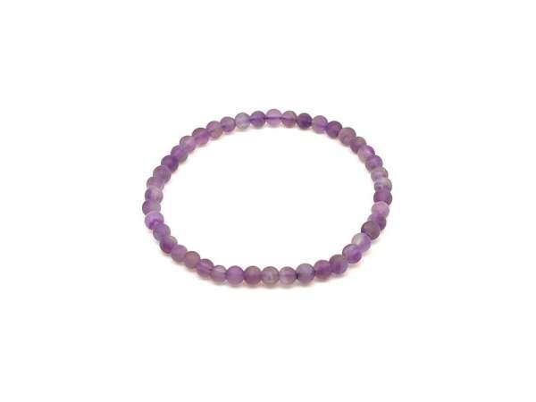 Ametiszt matt ásvány karkötő golyós 4mm