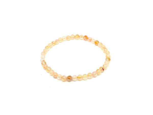 Citrin madeira ásvány karkötő golyós 4mm