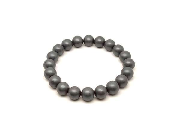 Hematit matt ásvány karkötő golyós 10mm