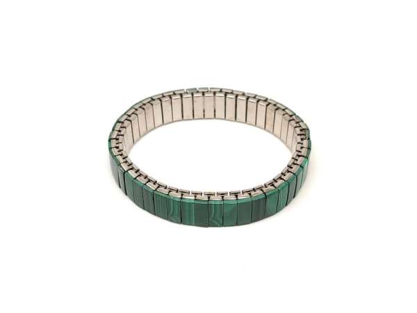 Malachit mozaik rugalmas fém karkötő 10mm