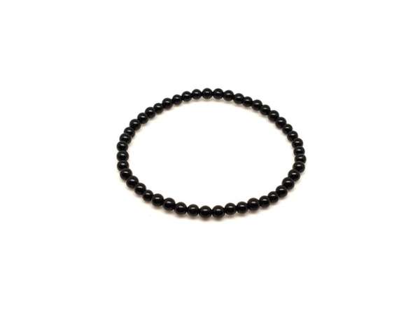 Obszidián fekete ásvány karkötő golyós 4mm