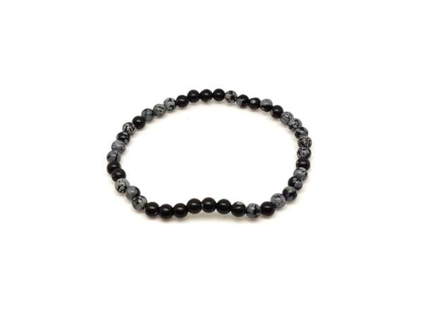 Obszidián hópehely ásvány karkötő golyós 4mm