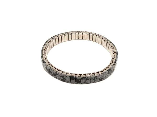 Obszidián hópehely rugalmas ásvány karkötő 6mm