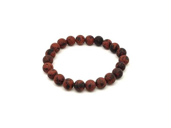 Obszidián mahagóni matt ásvány karkötő golyós 8mm