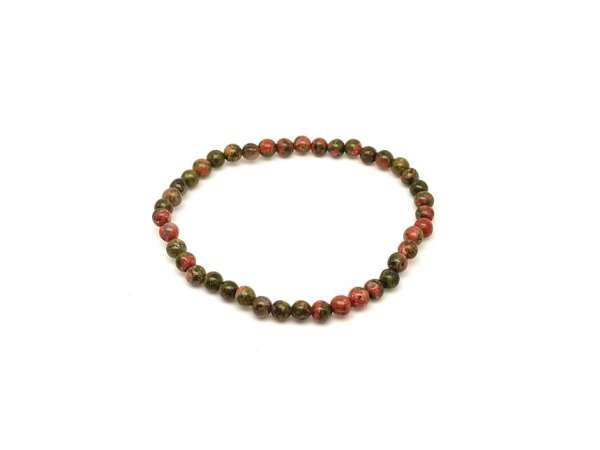 Unakit ásvány karkötő golyós 4mm