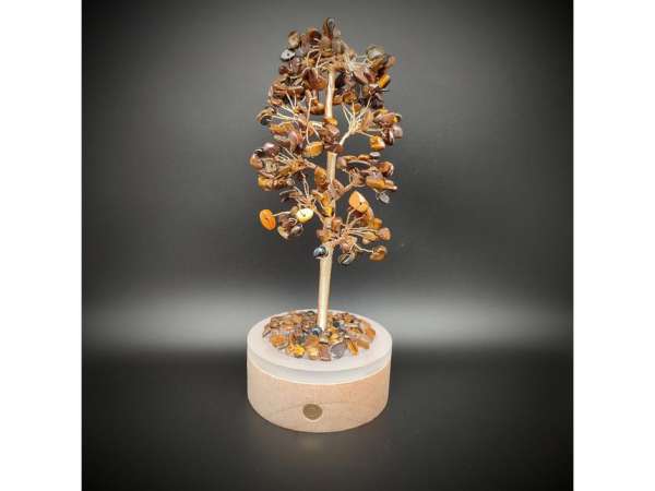 Fa lámpa Tigrisszem elemes 20cm