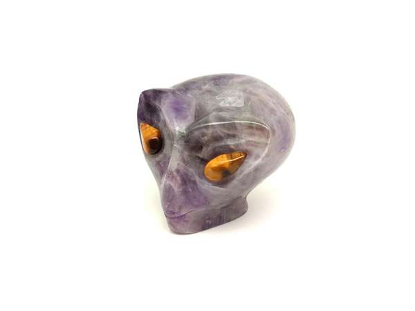 Alien fej Ametiszt tigrisszem 8cm