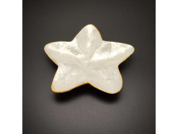 Tál kagyló csillag arany szélű 10cm