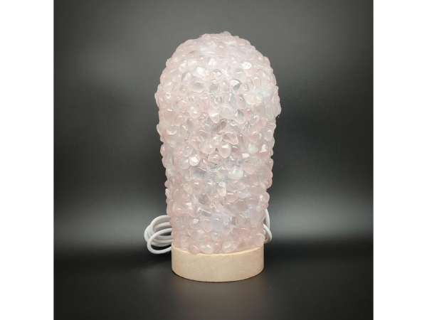 Lámpa USB Rózsakvarc henger 15cm