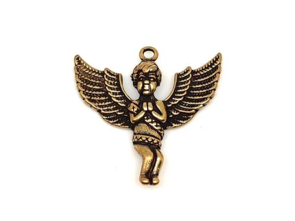 Sárgaréz medál imádkozó angyal 3,5x3,5cm