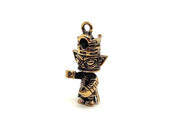 Sárgaréz medál kínai alien figura 4x1,5cm