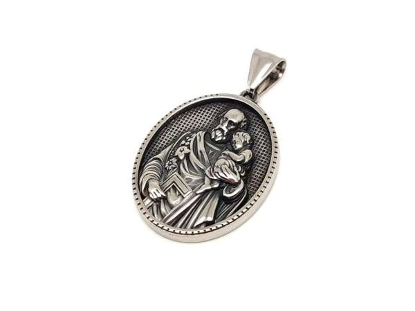 Medál acél Jézus József 2,5x3cm