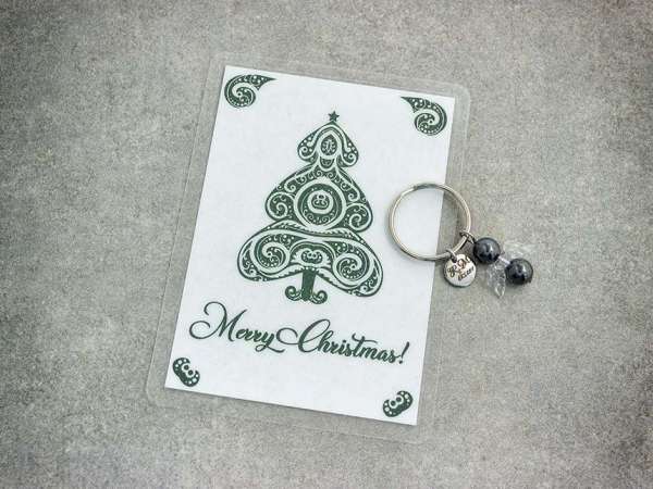 Merry Christmas kulcstartó hematittal