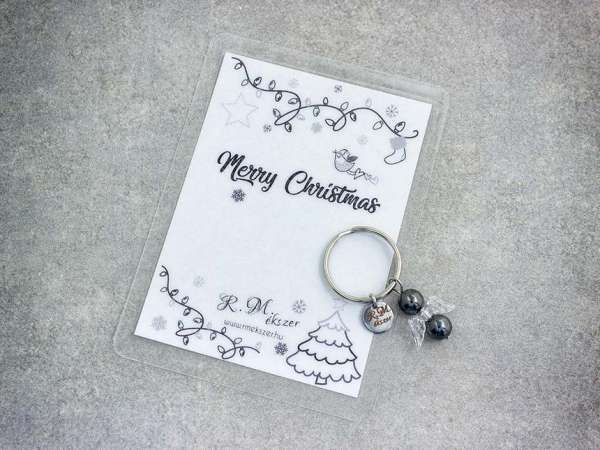 Merry Christmas kulcstartó hematittal