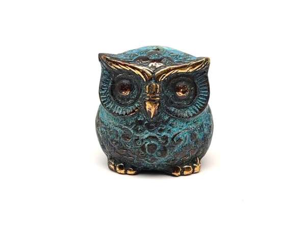 Réz figura bagoly kék 4cm