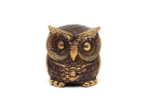 Réz figura bagoly óarany 5x4cm