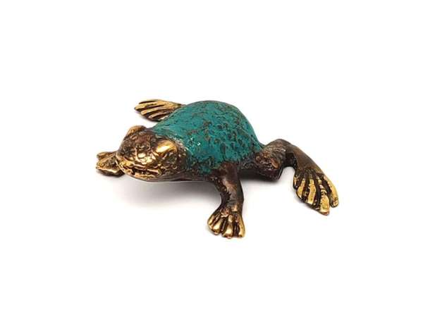 Réz figura béka antik 1,5x5cm