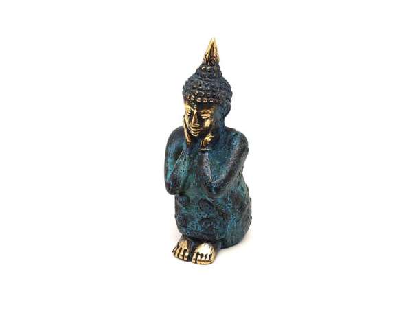 Réz figura Buddha álmodozó antik 9x4cm