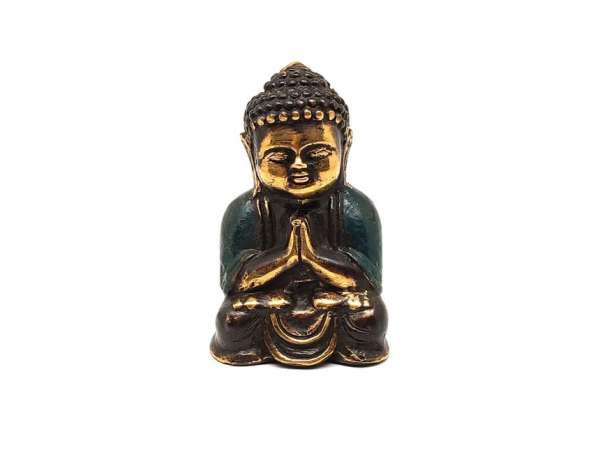 Réz figura Buddha baba óarany kék 4x7cm
