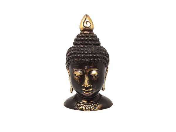 Réz figura Buddha fej óarany 11x6cm