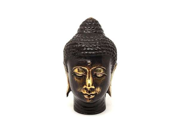 Réz figura Buddha fej óarany 7x4cm