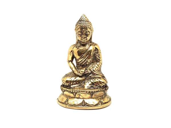 Réz figura Buddha gyógyító arany 7x4,5cm