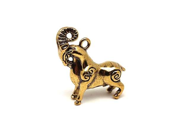 Sárgaréz medál kos 2,5x3,5cm