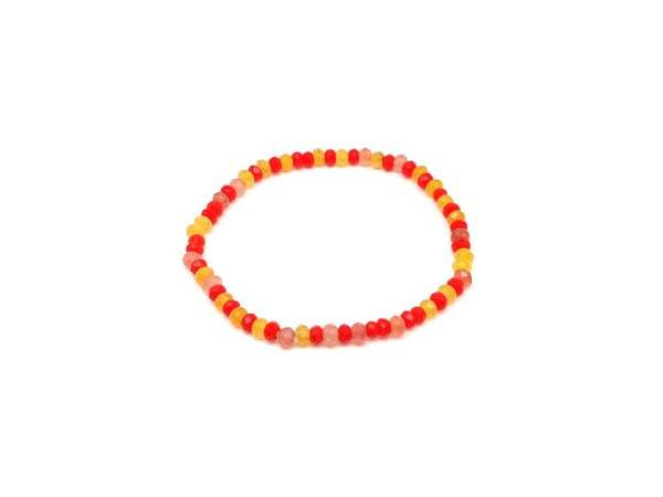 Achát fazettált színezett piros-sárga korong karkötő 4×3 mm
