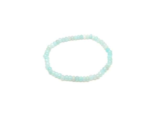 Achát fazettált színezett akvamarin kék korong karkötő 4×3 mm