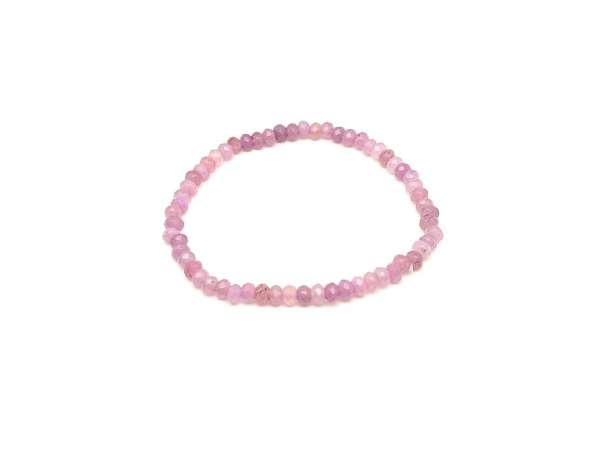 Achát fazettált színezett világoslila korong karkötő 4×3 mm