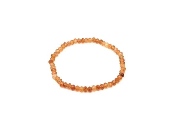 Achát fazettált színezett barna korong karkötő 4×3 mm