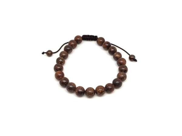 Bronzit csúszócsomós golyó karkötő 8–9 mm