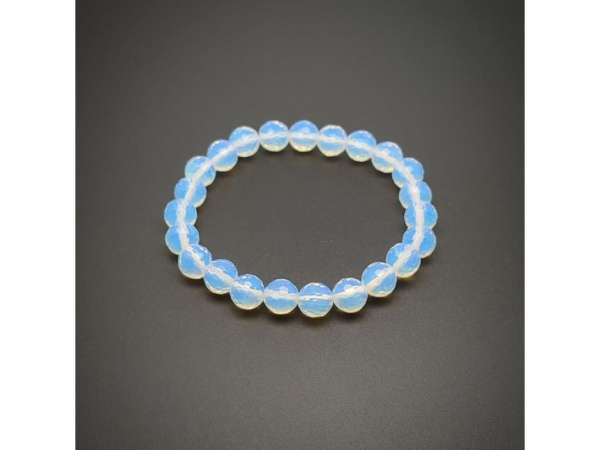 Opalit fazettált golyó karkötő 8mm