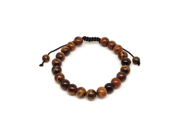 Tigrisszem csúszócsomós golyó karkötő 8–9 mm