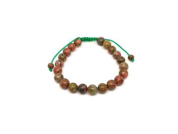 Unakit csúszócsomós golyó karkötő 8-9mm