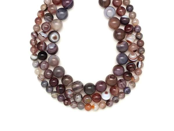 Achát botswana golyó AB 10mm – ékszerkészítő alapanyag (füzér)